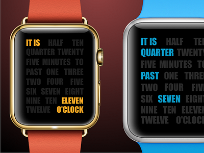Apple watch word clock face concept apple watch concept face watch word clock