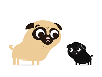 Pugs illustration illustrator pug wip