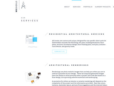 Services Page WIP architecture web design wip