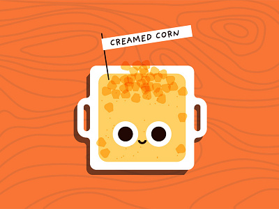 Creamed Corn dude character corn creamed corn illustration