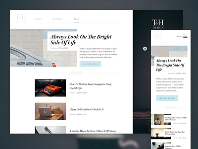 Personal Blog Design Concept blog homepage ui web design