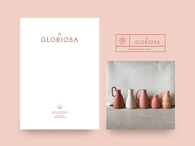 La Gloriosa Brand Identity branding cards design logo logotipe pink