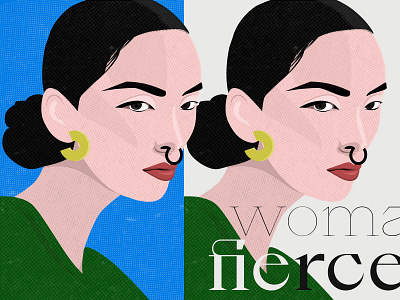 Fierce digital illustration graphic design illustration portrait illustration woman woman illustration