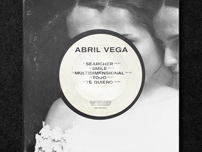 Abril Vega black and white design diseño music photo retouch vinyl record