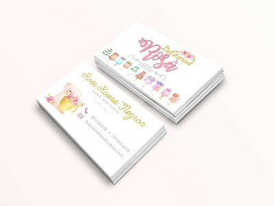 Dulzuras de Rosa Business Cards branding business card cakes design logo