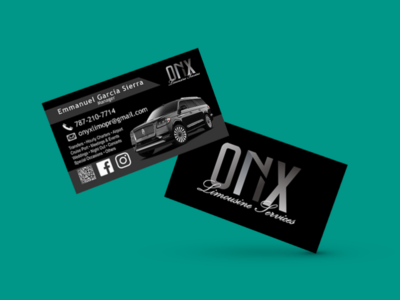 ONYX Limousine Services branding business card concept design limousine logo typography