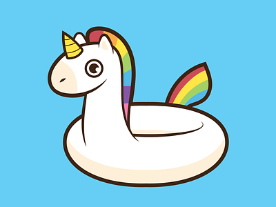 Unicorn Float cute digital icon illustration rainbow unicorn vector vector art