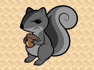 Disgruntled Nut animal art digital illustration squirrel vector vector art