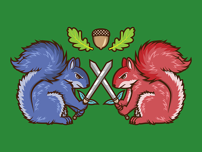 Squirrels Of The Sword animal art childrens illustration digital illustration squirrels swords vector vector art