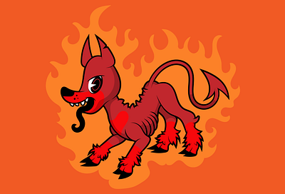 Heck Hound animal art cartoon devil digital dog illustration vector vector art