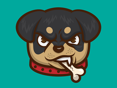Rottie Pupper animal art digital dog icon illustration logo puppy vector