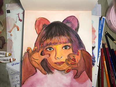 Kyari Pamyu Pamyu drawing hand drawn illustration sketch watercolor