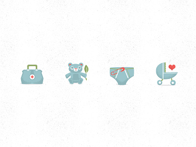 Baby Icons baby bag bear diaper icon illustration stroller