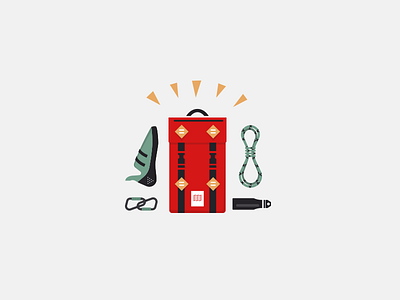 Whatcha packing? backpack climbing illustration