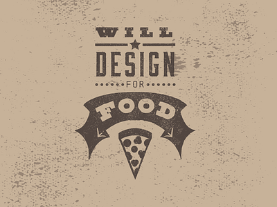 Will Design For Food illustration illustrator tshirt design typography vector