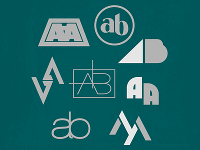 Monograms AA-AB branding illustrator lettermark logo design logos logotype monogram typography