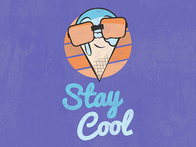 Stay Cool T-Shirt Design ice cream cone illustration illustrator summer tshirt design typography vector vintage