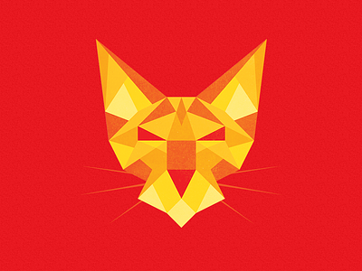 Geometricat cat cubism geometric illustration illustrator red shapes textured vector