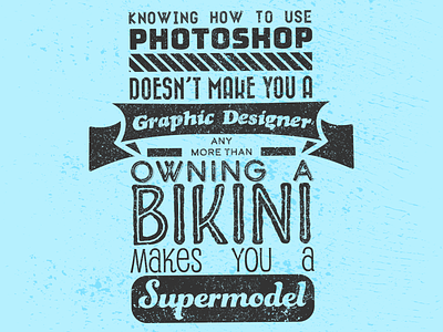 Supermodels & Photoshop bikini graphic design humor illustrator photoshop typography vintage wisdom