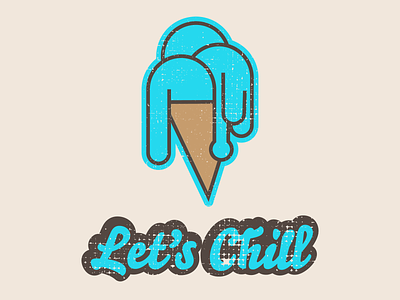 Let's Chill geometric ice cream cone illustrator lets chill national ice cream day summer tshirt design typogaphy vector illustration vintage