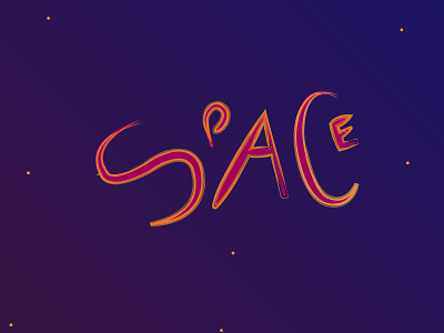 Space hand drawn hand lettering illustrator typography vector