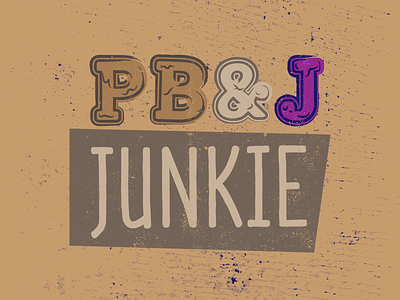 PB&J Junkie food and drink illustration illustrator peanut butter tshirt typography vector vintage