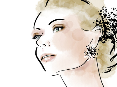 Fashion Illustration for Bridal Atelier - detail bride fashion illustration photoshop