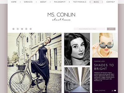 Jackie Conlin - Blog design for Ms. Conlin About Town design fashion ui ux web