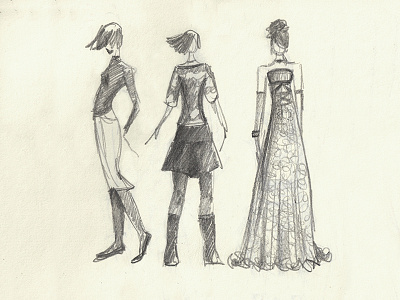 Fashion Illustration. Pencil Sketch