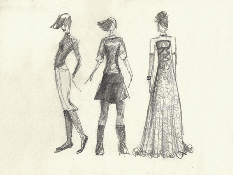 Pencil Fashion Illustration Fashion Sketches - Illustration of Many