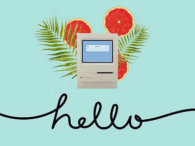 Mac says Hello apple blue lettering mac macintosh typography