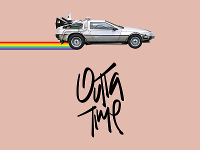 Outta Time 80s back to the future bttf delorean design lettering mcfly time travel