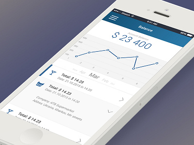 Mobile banking app concept app balance banking finance interface ios ui ux