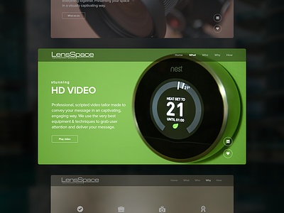Lensspace site design 3d interface one page photo ui user interface design ux video web design wordpress zapps
