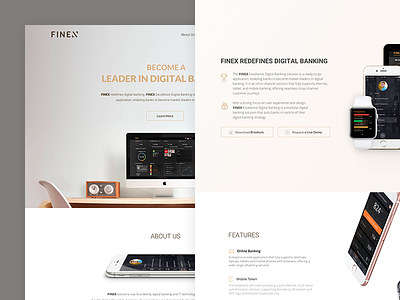 Banking Solutions Landing page redesign banking interface landing page marketing product redesign ui ux