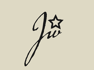 JW cursive design graphic graphic design graphic art graphic artist graphic artists illustration initials initials logo ink lettering pen signature signature logo star vector