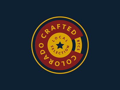 Colorado Crafted badge badge design badges beer colorado colorado springs craft beer design gold graphic graphic design graphic art graphic artist graphic artists illustrator local navy blue red star vector