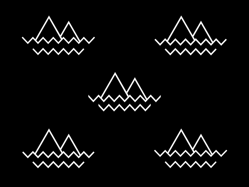 Harbor & Hill Animated Logo animated black and white geometric gif logo mountains water