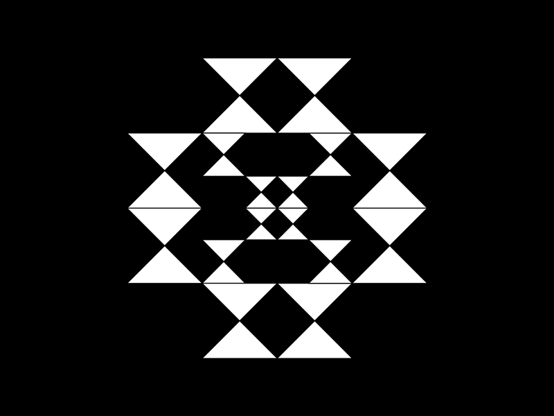 Geometric Fractal Loop animation black and white code coding creative coding geometric gif processing triangles