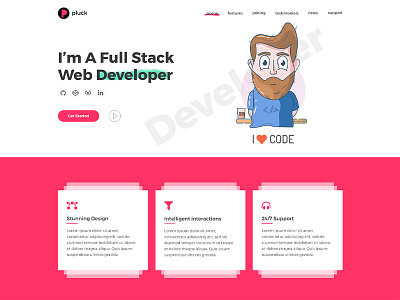 I'am a full stack web developer freelancer landing page portfolio profile