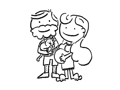 Expecting family line drawing pregnancy