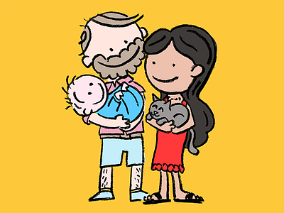 Fatherhood baby family portrait