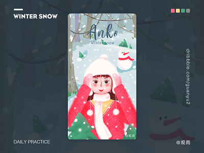 Winter snow app design illustration illustration art ui web 插画