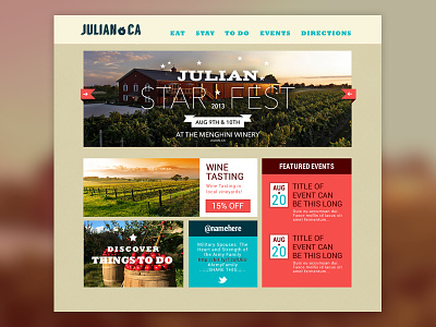 Tourism site - Julian California apples design flat julian tourism typography ui web