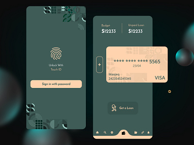 Mobile Banking Dark UI app design banking app clean ui design flat design latestui trending ui ui