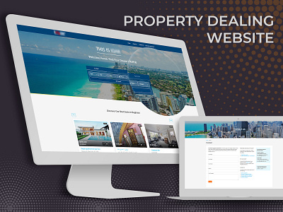 Property Dealing Website flat design latestui property management property search trending ui website concept website layout