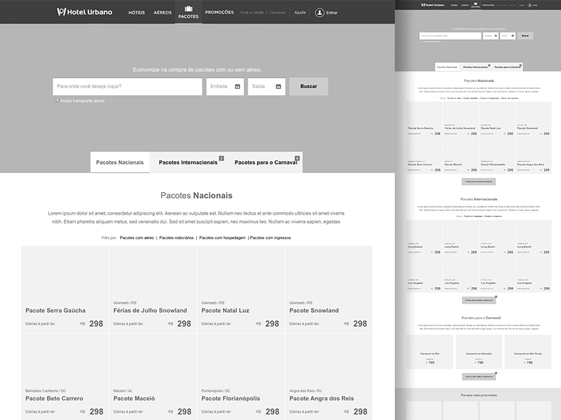Hotel Urbano ux ui user interface user experience wireframe