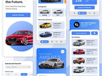 Car Dealership Mobile Application Concept app ui automobile car app car dealership clean flat minimal mobile mobile app motor app ui uiux ux