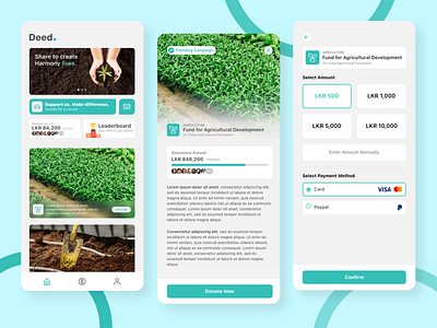 Charity Donation Mobile App agriculture app ui application charity clean design donate donation minimal mobile app ui ux