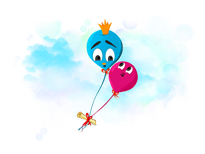 Letter to heaven cartoons flying happy illustration procreate art